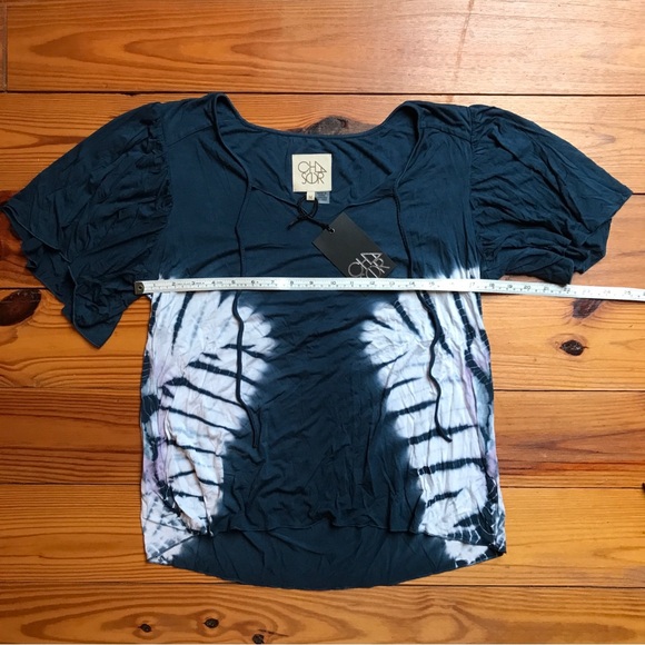 Chaser Navy Blue White Tie-Dye Tee, NWT, M - Picture 3 of 5